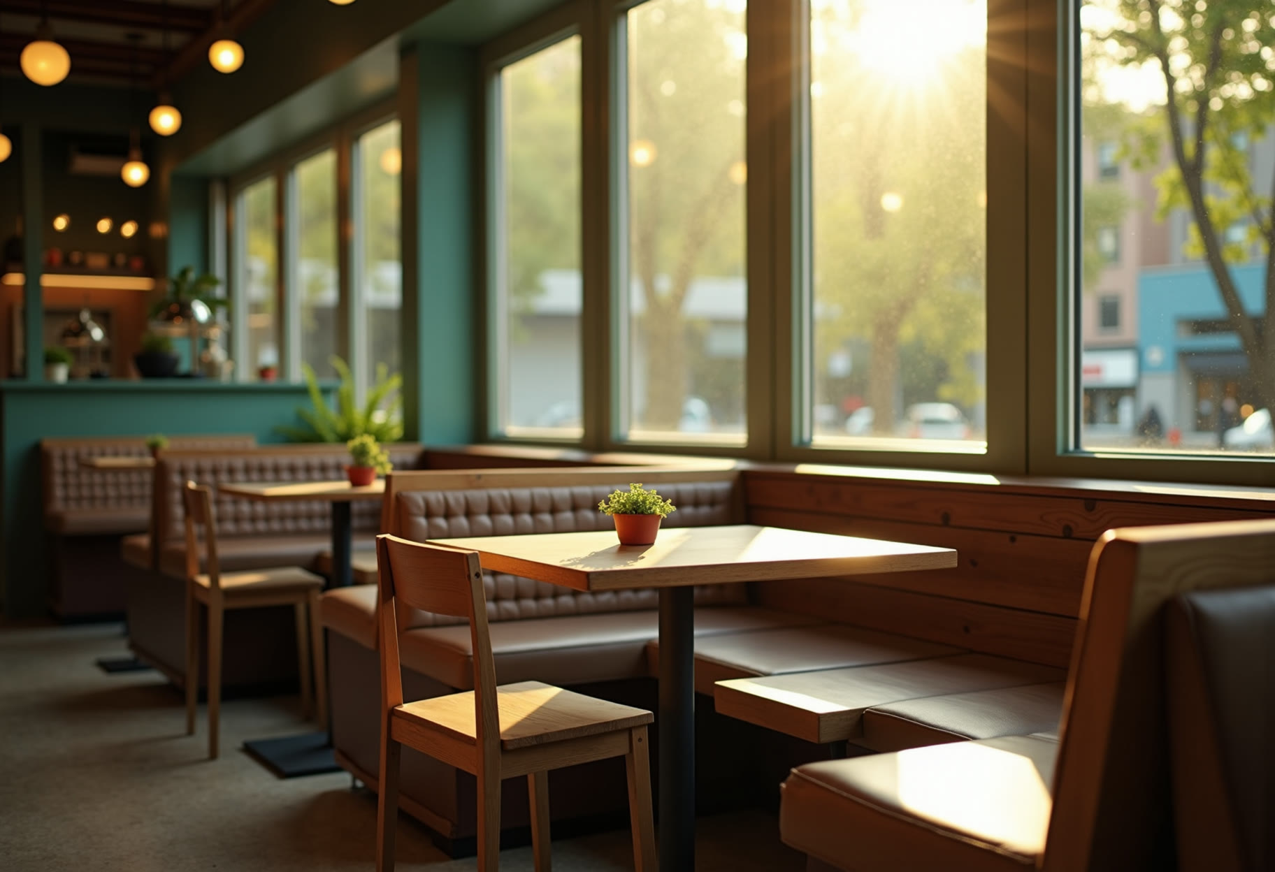 Window seats in the afternoon light